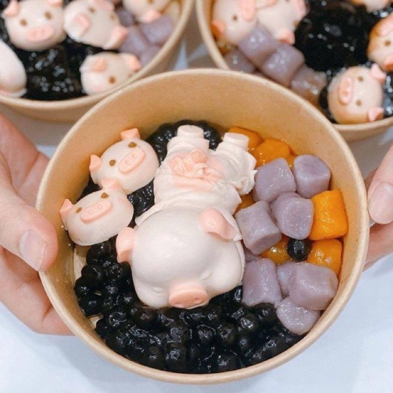 HCM-KHUÔN SILICON HEO TẮM TIÊN 3D LÀM THẠCH RAU CÂU, PUDDING DIỆU THƯ SHOP