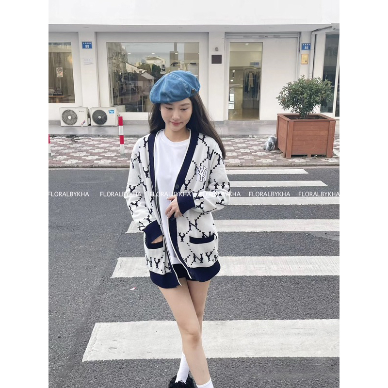 Áo len cardigan MLB New York Yankees/Boston chuẩn auth tuồn