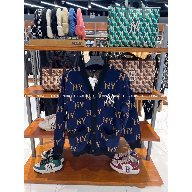 Áo len cardigan MLB New York Yankees/Boston chuẩn auth tuồn