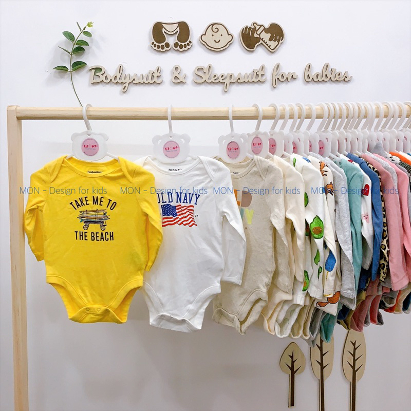 Bodysuit hàng xuất Old.Navy, bộ body chip dài tay ORGANIC COTTON cao cấp cho bé