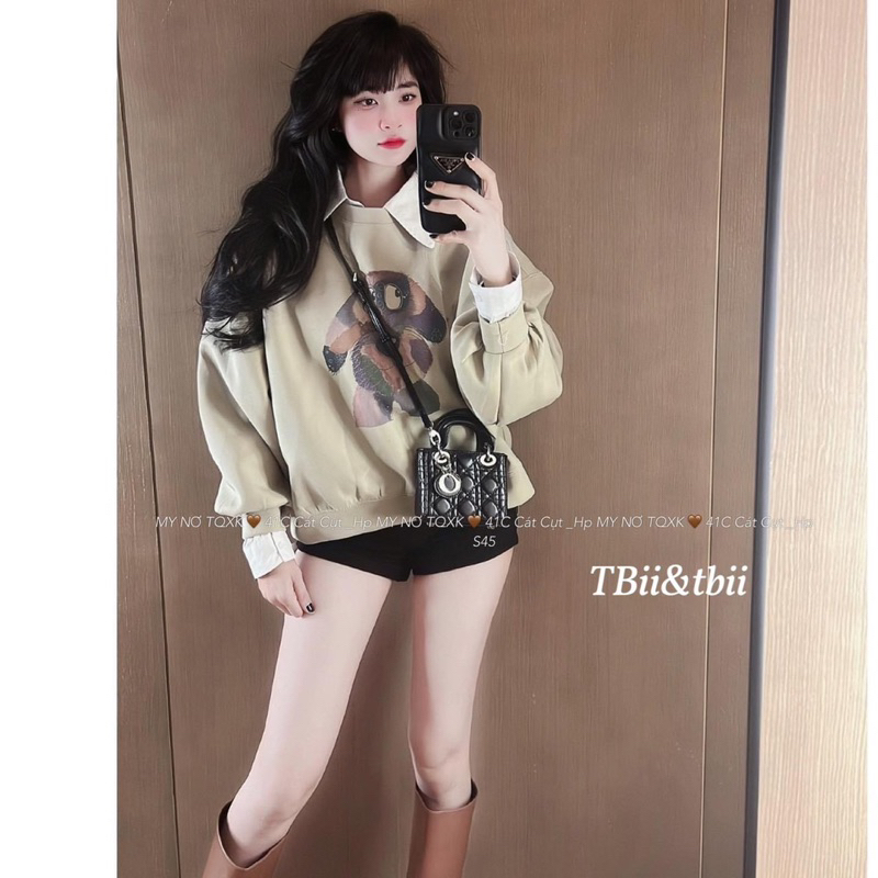 Áo Nỉ Hình Chó Cổ Sơmi L1