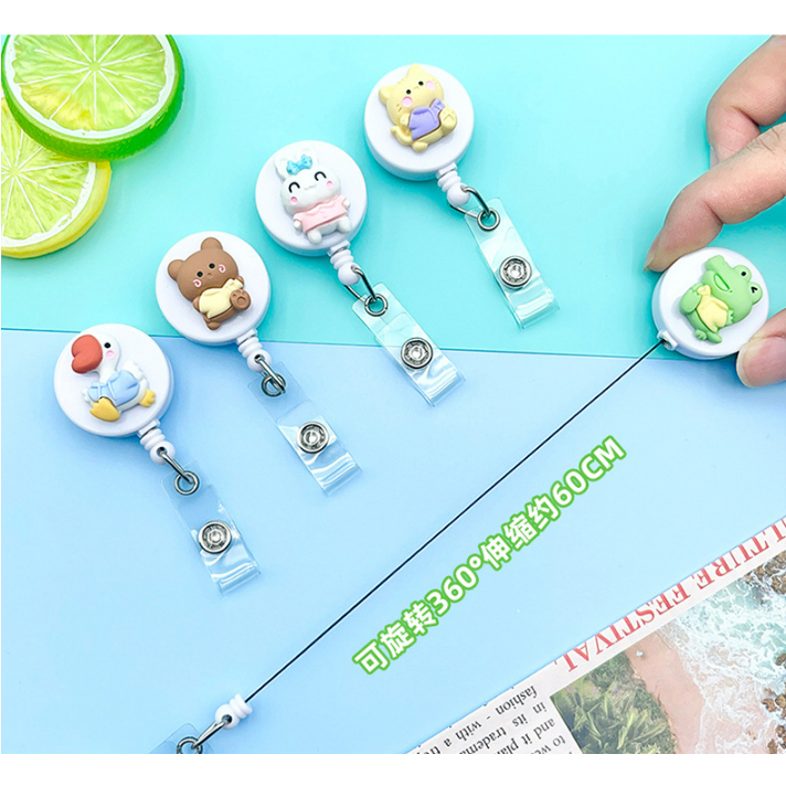 Móc kẹp bảng tên dành cho học sinh, sinh viên, nhân viên gắn sticker dễ thương Duck - Cat - Bear- Rabbit