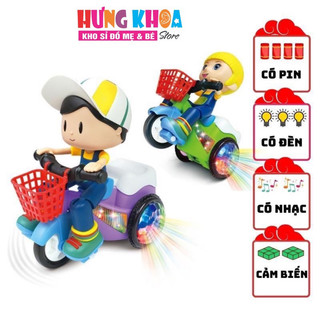   Đồ chơi em bé đi xe đạp xoay 360 độ có đèn và nhạc