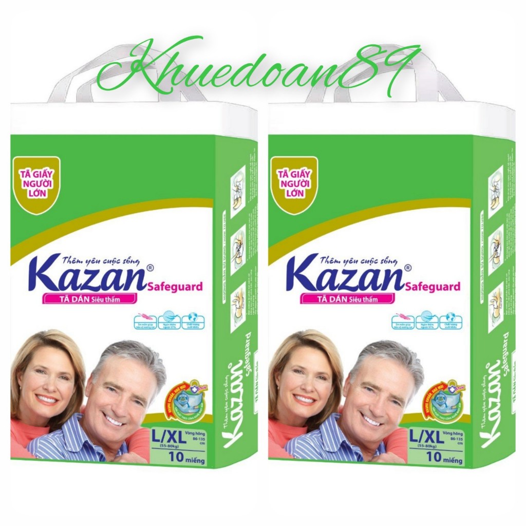 Combo 2 bịch tã dán kazan người lớn 2M/L10  , 2L/XL10