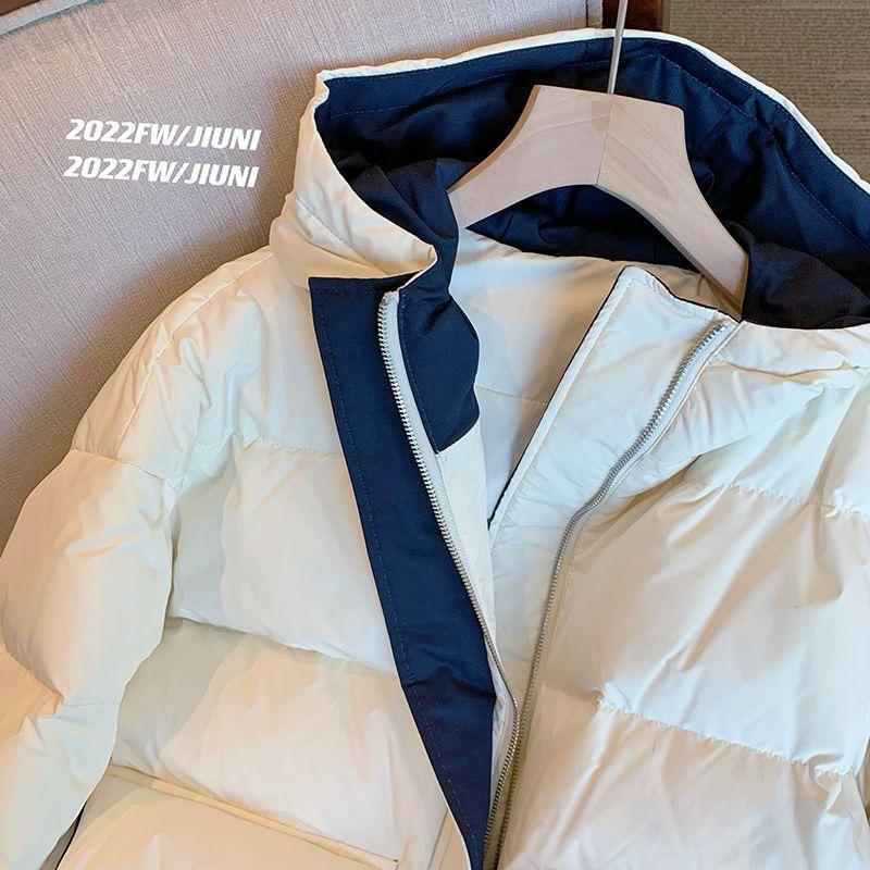 Áo phao trắng xanh 2 túi