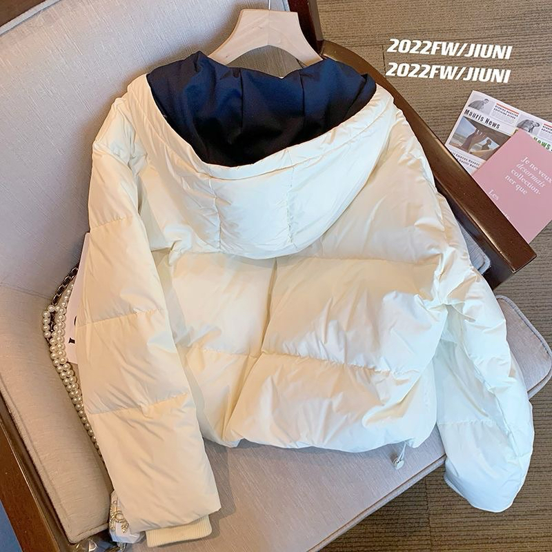 Áo phao trắng xanh 2 túi