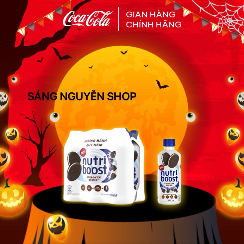 Lốc 6 Chai Sữa trái cây Nutri Boost trái cam/Dâu/Quy Kem 297ml