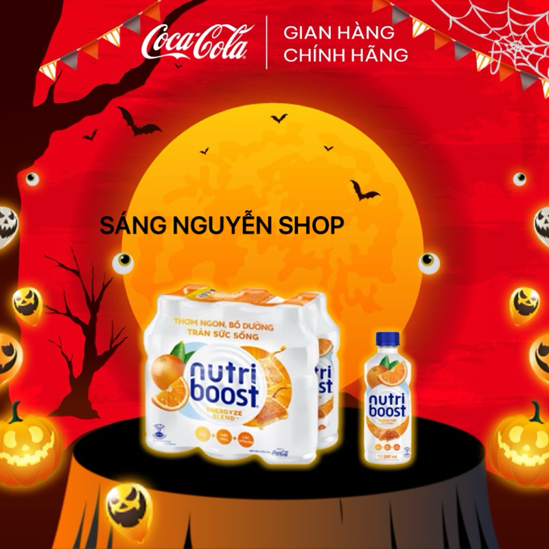 Lốc 6 Chai Sữa trái cây Nutri Boost trái cam/Dâu/Quy Kem 297ml