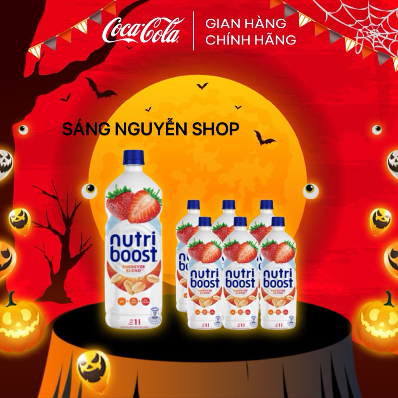 Lốc 6 Chai Sữa trái cây Nutri Boost trái cam/Dâu/Quy Kem 297ml