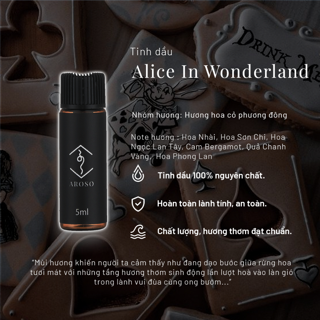 Tinh dầu Alice In Wonderland - Nhóm hương hoa cỏ | Xông thơm phòng | Làm nến thơm | Thư Giãn Tâm Trí