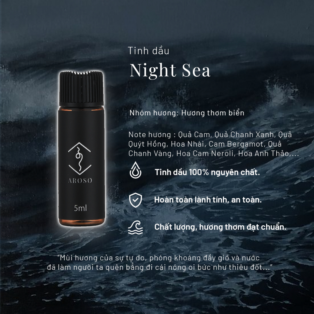 Tinh dầu Night Sea - Nhóm hương thơm biển | Tinh dầu thiên nhiên | Xông thơm phòng | Thư Giãn Tâm Trí