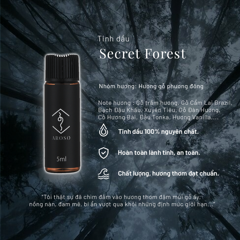 Tinh dầu Secret Forest - Nhóm hương gỗ phương đông | Tinh dầu thiên nhiên | Xông thơm phòng | Thư giãn tâm trí