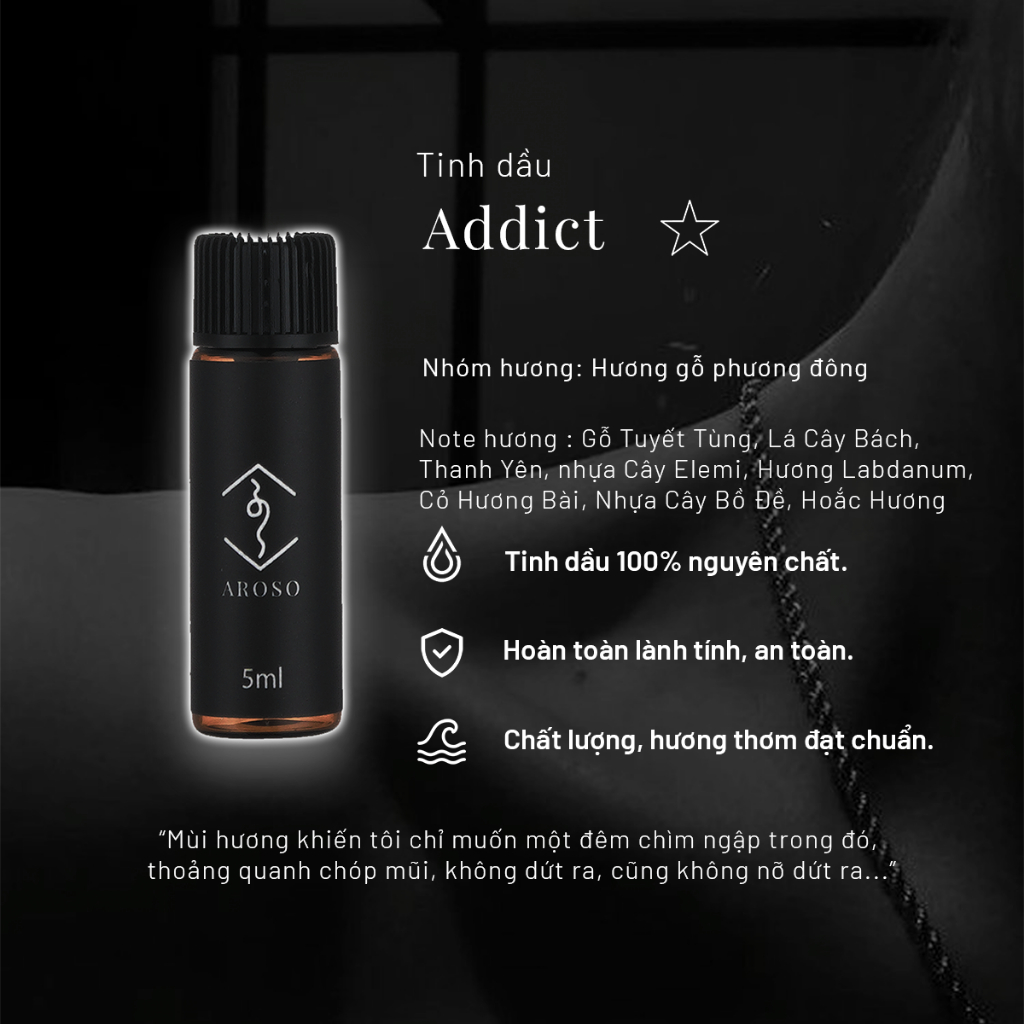 Tinh dầu ADDICT - Nhóm hương gỗ phương đông | Xông thơm phòng | Làm nến thơm | Thư Giãn Tâm Trí | Ngủ Ngon