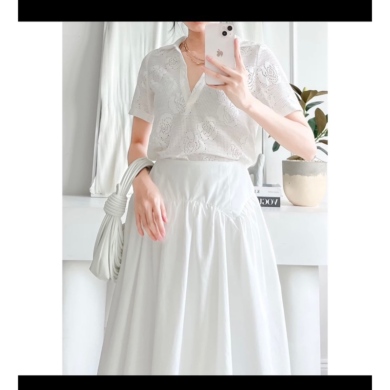 Pass áo Polo ren hoa Edini - Size L