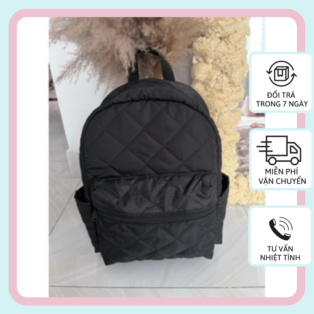 Balo phao cá tính / balo unisex cao cấp vừa tập A4 và đựng đồ thoải mái tặng kèm móc khóa ngẫu nhiên