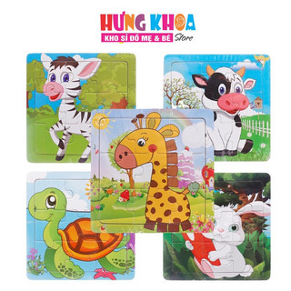  Đồ chơi bộ tranh xếp hình lắp ráp gỗ 9 mảnh - tranh ghép gỗ 9 miếng thông minh phát triển trí tuệ cho bé