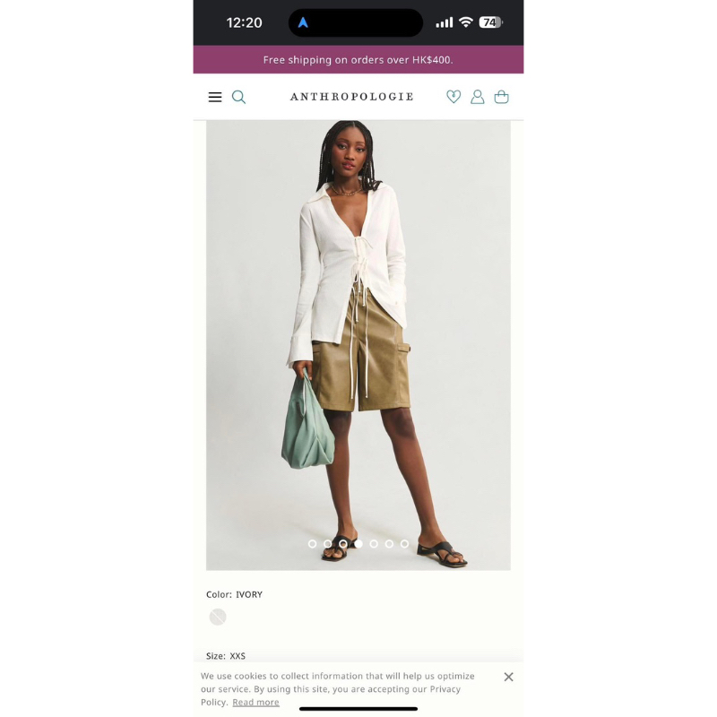 Áo sơ mi cột dây Anthropologie VNXK