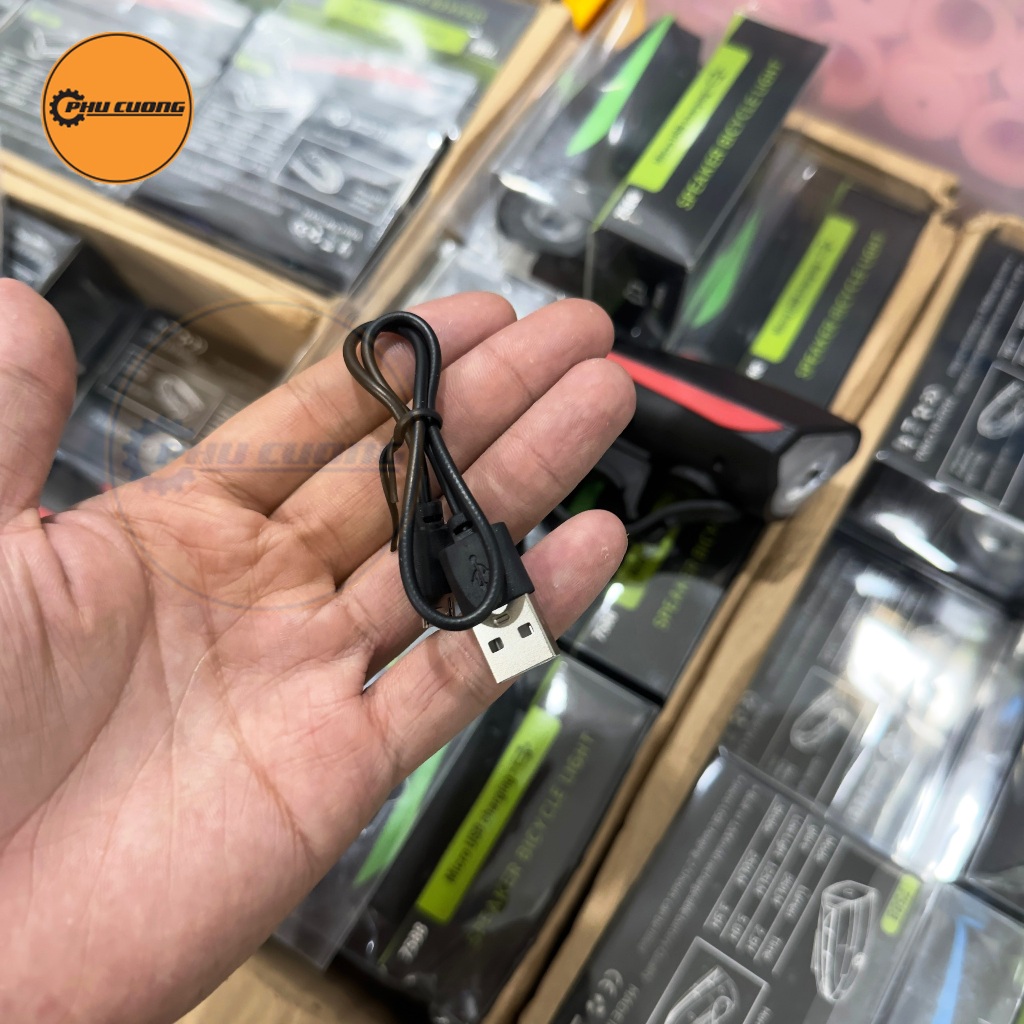 Đèn tích hợp còi 7588 siêu sáng 250Lm - siêu to đủ màu sắc dành cho xe đạp thể thao - Có 3 chế độ chớp sáng & chống nước