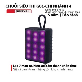 Loa Bluetooth Không Dây mini G03 đen LED 7 màu, nhỏ Gọn hàng nhập khẩu