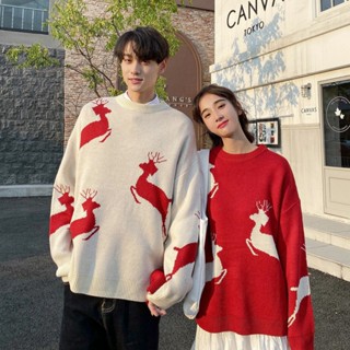 Áo Len nam nữ form rộng Tuần Lộc Giáng Sinh , áo sweater unisex thời trang ulzzang hàn quốc - Len12