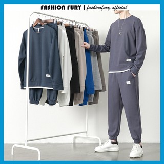 Bộ thể thao dài tay thu đông năng động chất tổ ong, Đồ bộ nỉ thu đông nam nữ dài tay phối Layer - Fashion Fury