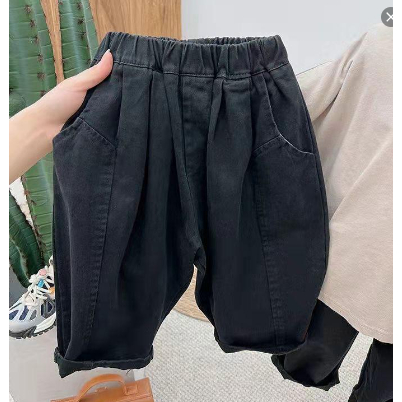 Quần dài vải kaki ống rộng phong cách hàn cho bé trai bé gái -Q14