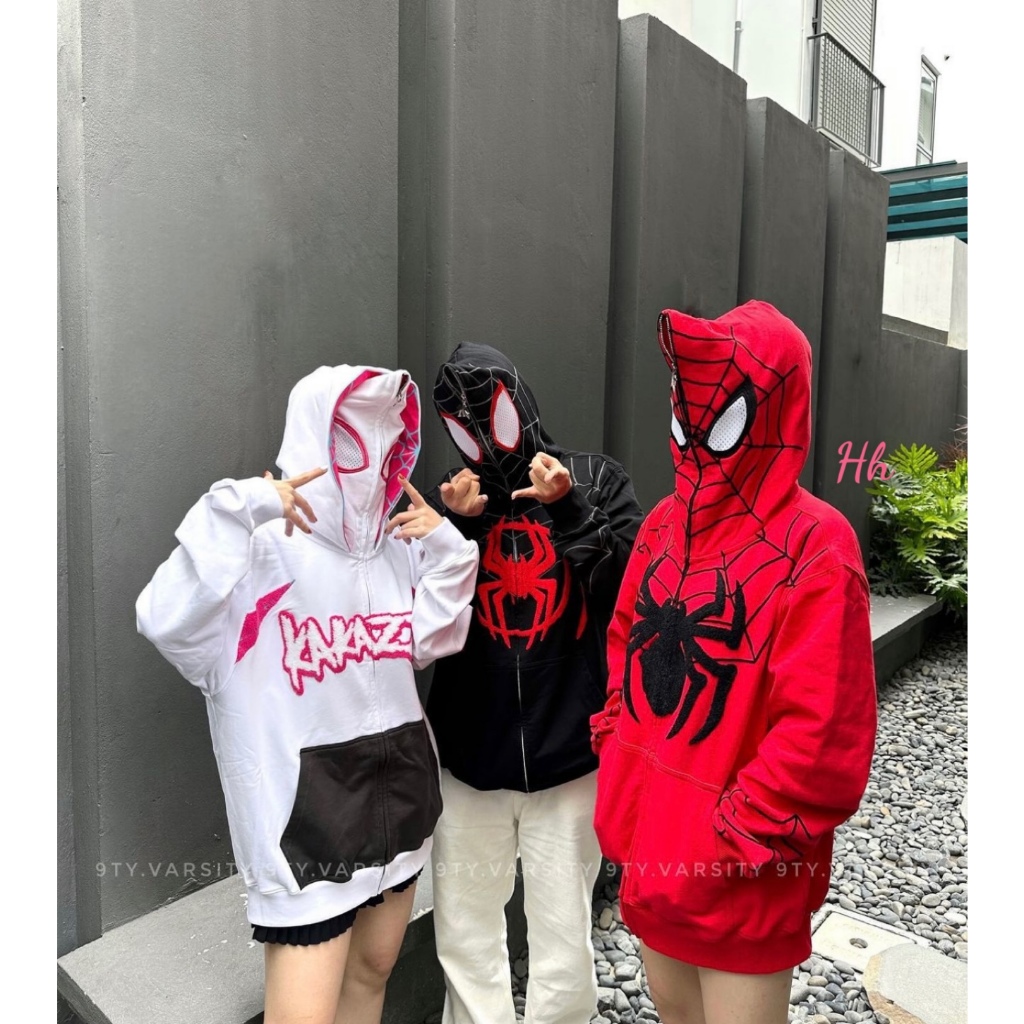 Áo Khoác, Áo Hoodie Kéo Khóa 2 Lớp Mũ Trùm Người NhệN Hotrend