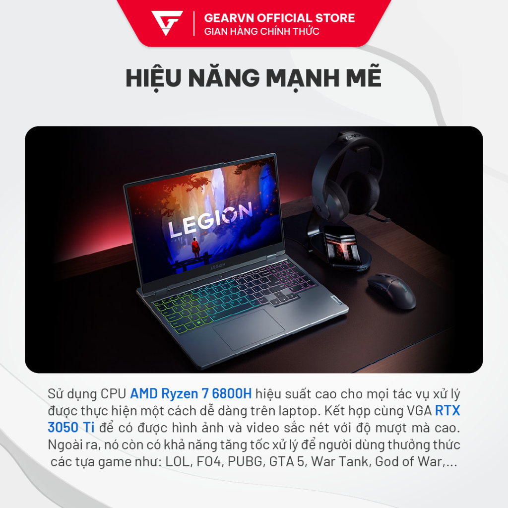 Laptop gaming Lenovo Legion 5 15ARH7H 82RE0036VN