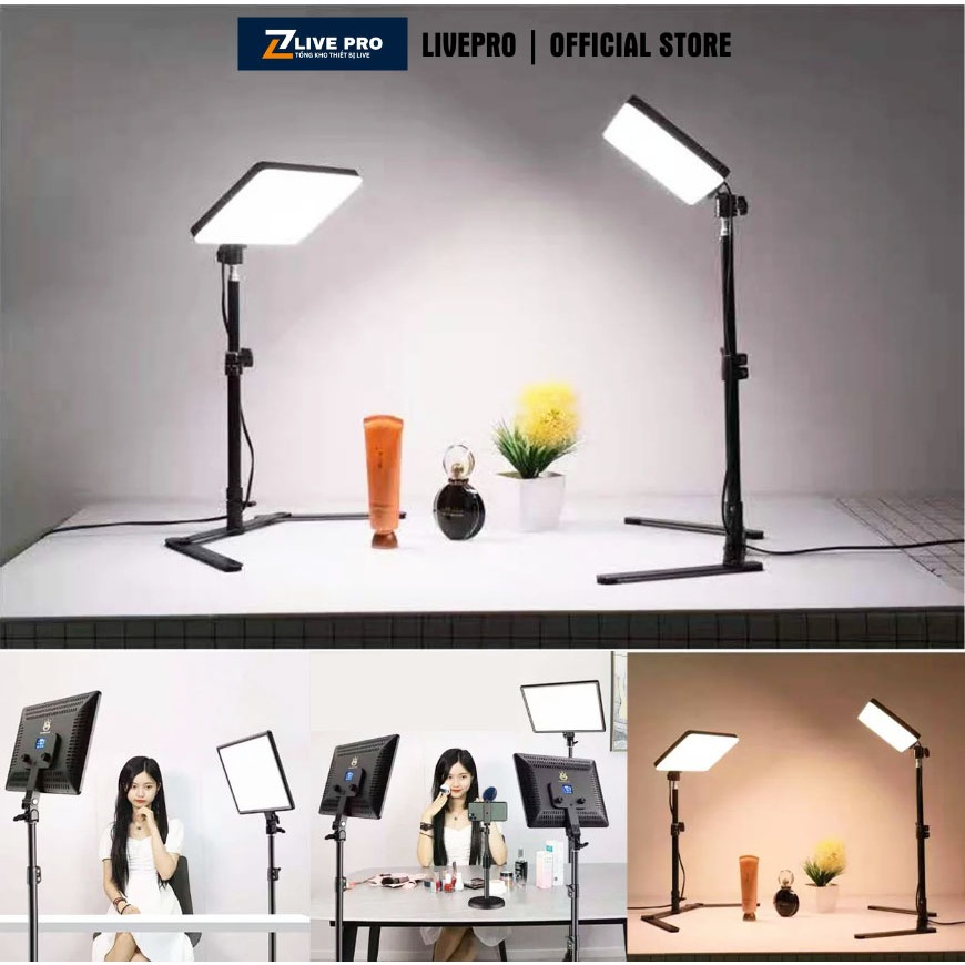 Bộ Đèn Led Studio chụp ảnh sản phẩm quay video Livestream bán hàng tiktok chuyên nghiệp, Đèn chữ nhật hắt sáng 85W 300W