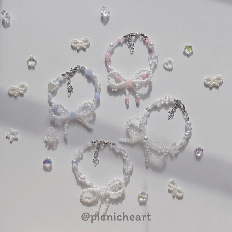 | Picnic Heart | 𐙚 RIBBON BEAD GIRL BRACELET 𐙚