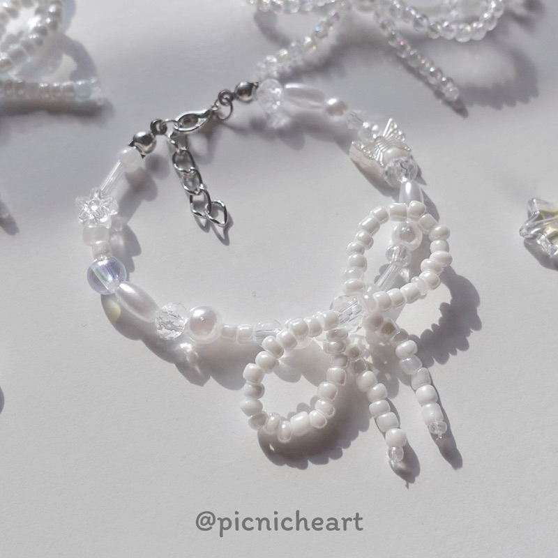| Picnic Heart | 𐙚 RIBBON BEAD GIRL BRACELET 𐙚