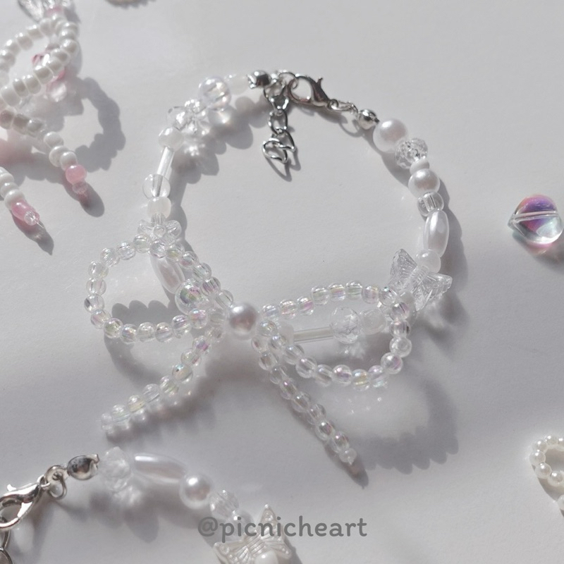 | Picnic Heart | 𐙚 RIBBON BEAD GIRL BRACELET 𐙚
