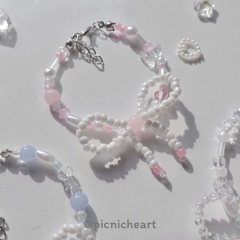 | Picnic Heart | 𐙚 RIBBON BEAD GIRL BRACELET 𐙚