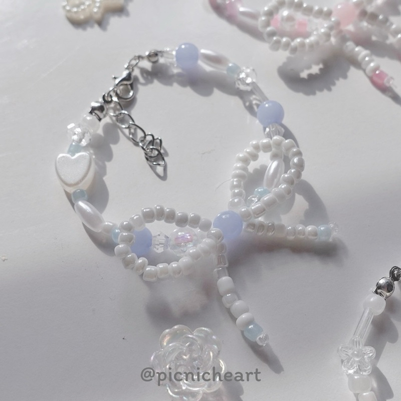 | Picnic Heart | 𐙚 RIBBON BEAD GIRL BRACELET 𐙚