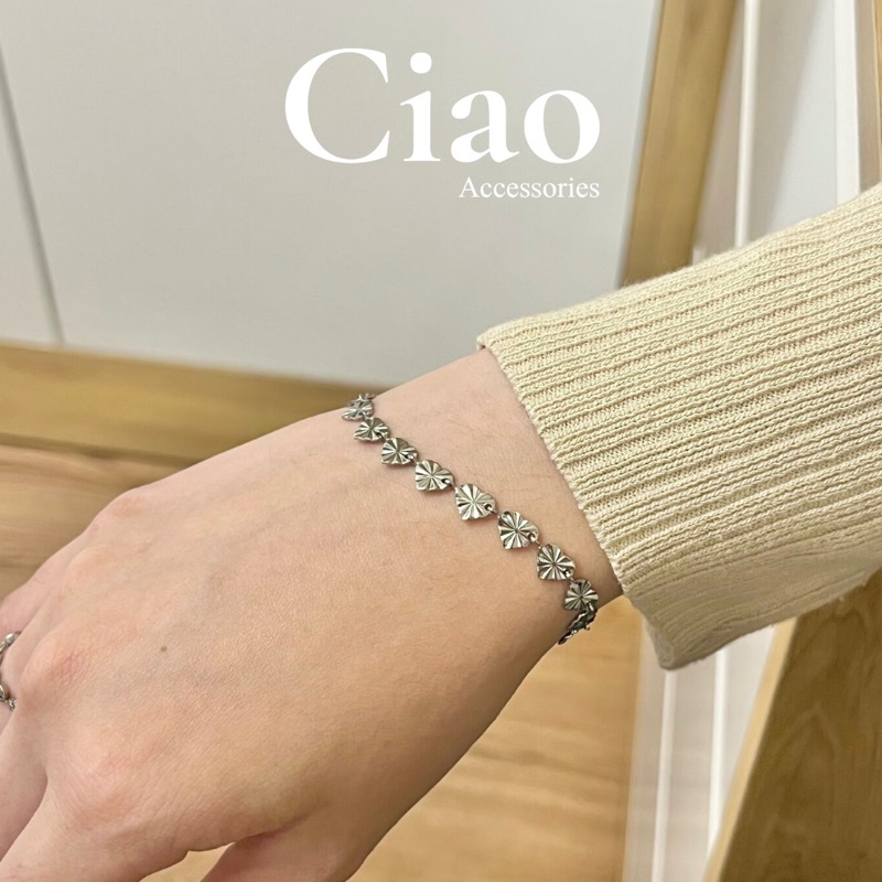 [HOẢ TỐC 1H] Vòng tay titan không gỉ thiết kế hình tim Lavela Ciao Accessories
