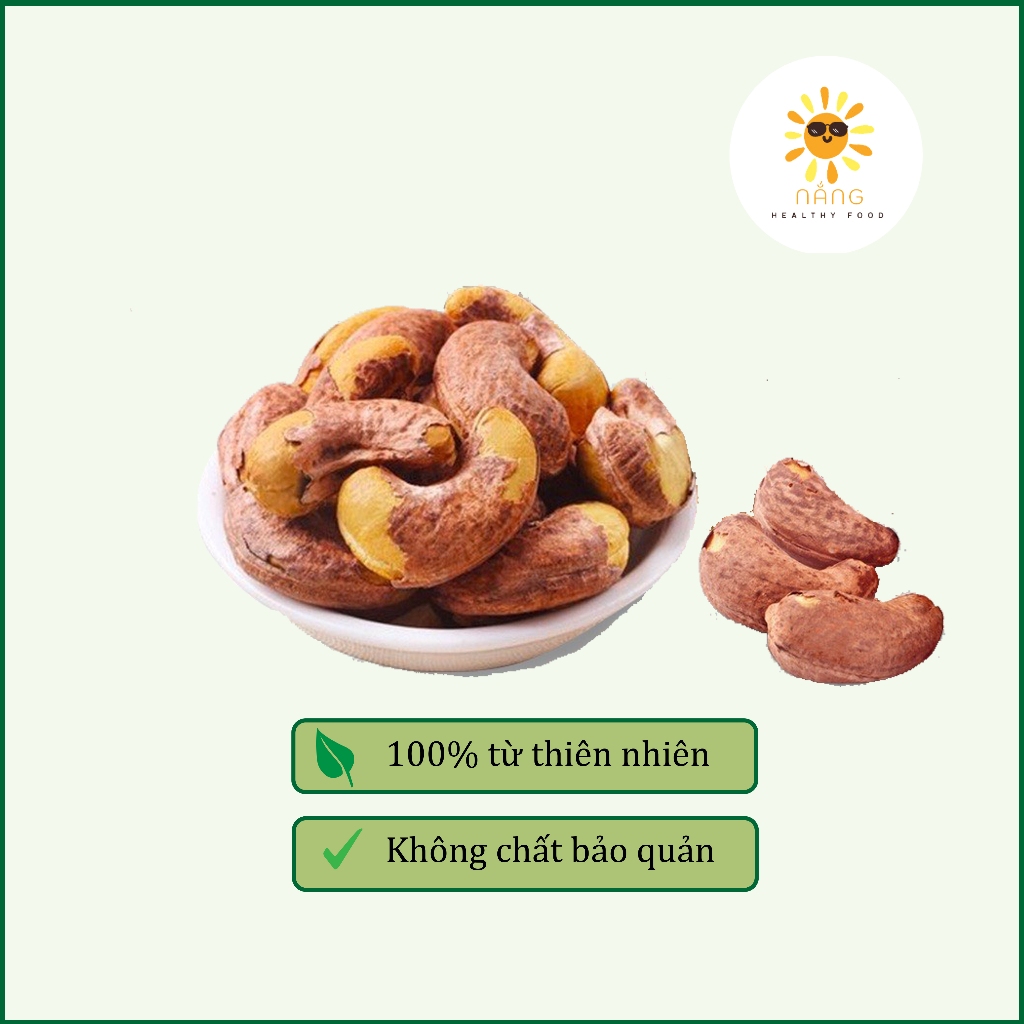 Hạt điều rang muối nguyên hạt nguyên lụa 100g - Nắng Healthy Food
