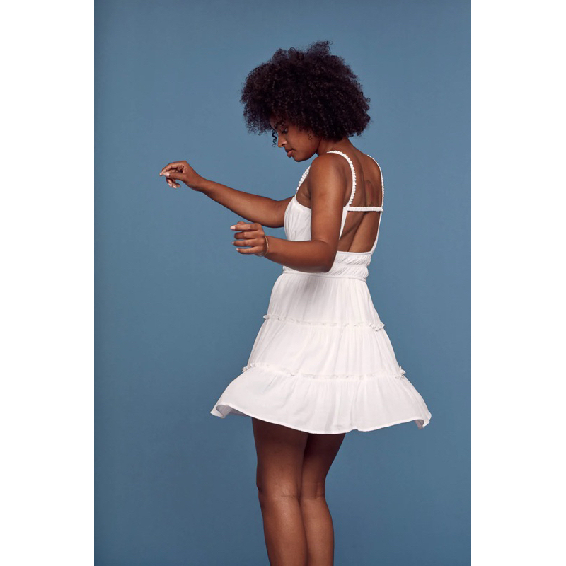 Đầm Trixxi trắng kiểu - Trixxi White Strappy Tier Dress