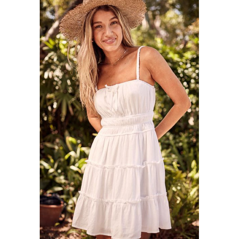 Đầm Trixxi trắng kiểu - Trixxi White Strappy Tier Dress