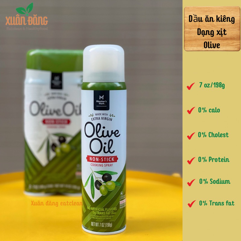 Dầu ăn kiêng Olive dạng xịt 0calo Members mark ( ăn kiêng, eat clean , keto, das , gymer , tiểu đường )