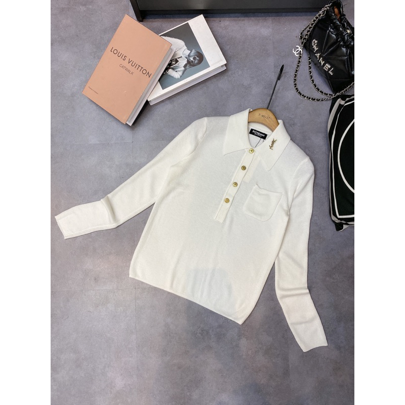 Áo polo len mtg dài tay kèm tag y.s.l