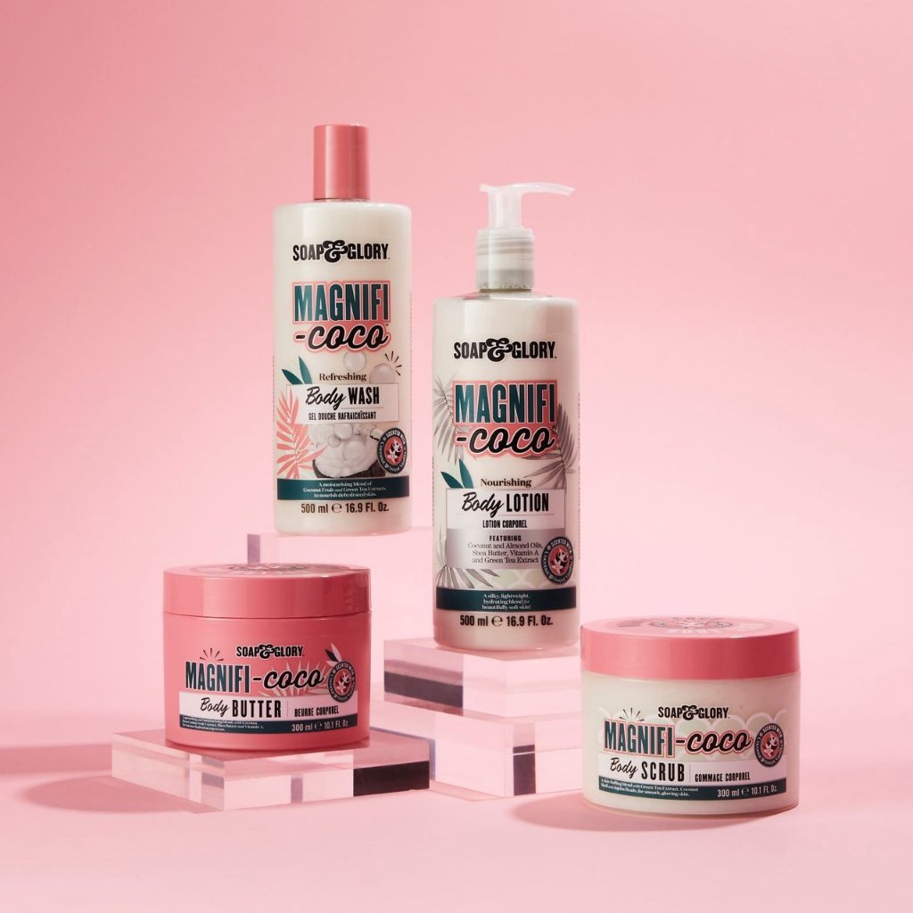 Tẩy da chết body Soap and Glory 300ml MAGNIFICOCO Body Scrub giúp dưỡng trắng da toàn thân, giảm mụn mờ thâm