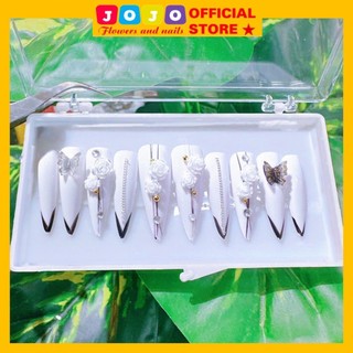 Móng tay giả đính đá X8-X52 Jojo vuông dài móng tay giả đính đá kèm keo cao cấp