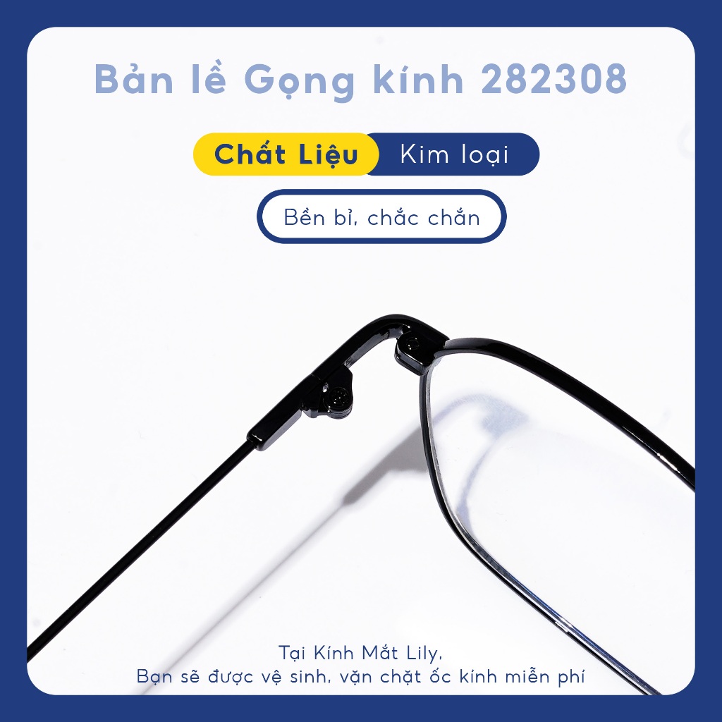 Gọng kính cận nam nữ Lilyeyewear chất liệu kim loại mắt đa giác thanh mảnh 282308