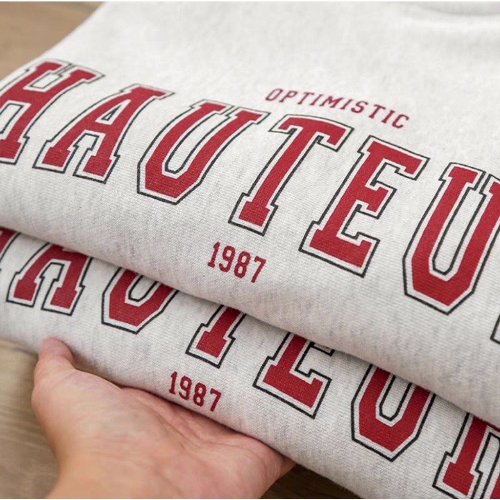 Áo Hoodie Nỉ Bông Mũ Trùm 2 Lớp Form Rộng Unisex In Chữ HAUTEUR Vải Nỉ Trần Bông Nam Nữ