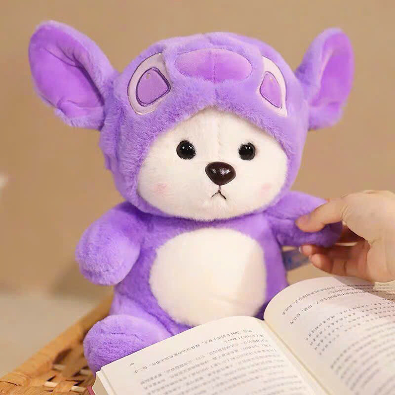 Thú Nhồi Bông Hình Gấu Lena  Cosplay Stich Tím Kích Thước 20cm Hàng Cao Cấp Loại 1