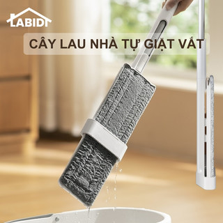 Cây lau nhà tự vắt khăn lau microfiber thấm hút tốt làm sạch hiệu quả không cần chậu LABIDI