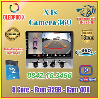 Màn hình android oledpro x4s liền camera 360 - ram 4gb rom 32gb core 8 tặng vietmaps2 - youtubevancer
