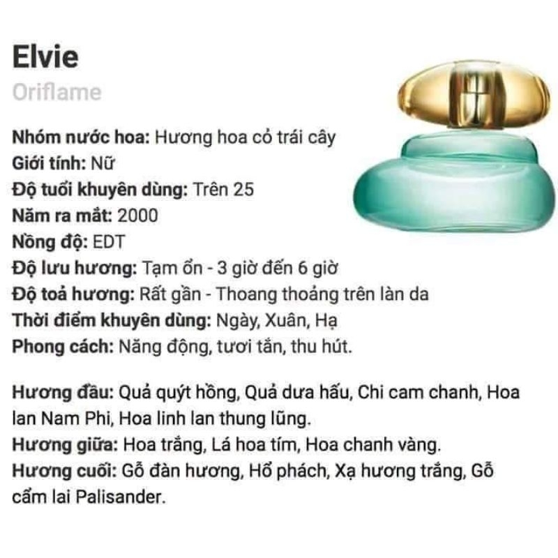 Nước Hoa Elvie nhẹ nhàng không phô trương 42502
