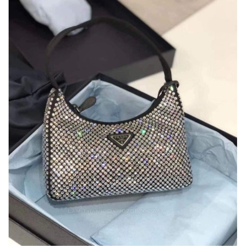 Túi xách nữ Prada bling bilng sz22cm xách tay sang chảnh