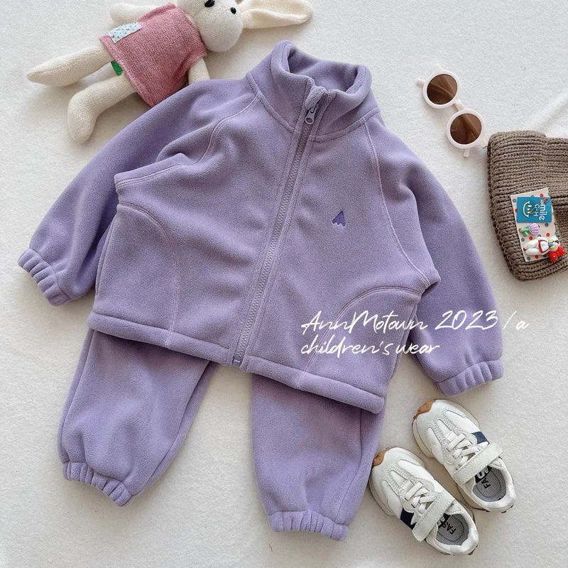 B0151-BỘ NỈ LÔNG CỪU BÉ TRAI BÉ GÁI